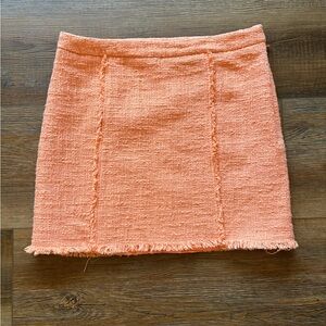 Chic Orange Tweed Mini Skirt